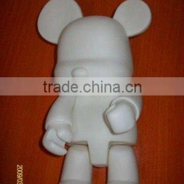 White plastic bear figure toys,qee toys decoration