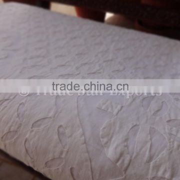 Duvet Cover Cutwork Embroidery Cotton Organdy Fabric Hand Applique Patterns Indian Bedding