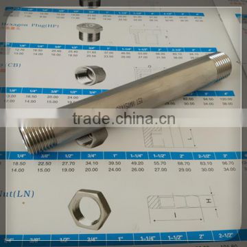 Class 150 Threaded Pipe Nipple 1/2" x 6" Long with Double End Threads