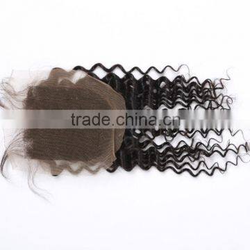 Curly 7A Brazillian human hair Jerry curl lace closure natural color 4''x4'' lace closure bleached knots