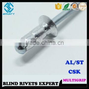 HIGH QUALITY FACTORY OPEN HEAD ALUMINUM CSK MULTI-GRIP POP RIVETS