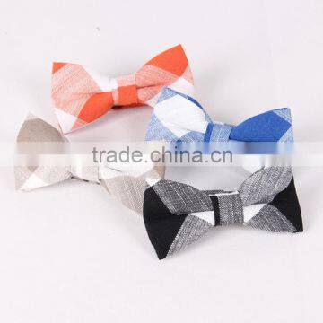 Colorful Checked Bow Tie For School Uniform,Casual Linen Bowtie For Students                        
                                                Quality Choice