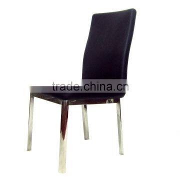 black color leather modern PU metal hotel dining chair