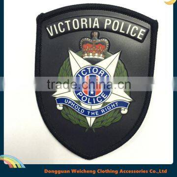 New design leather patch with rubber embossed logo for police                        
                                                Quality Choice