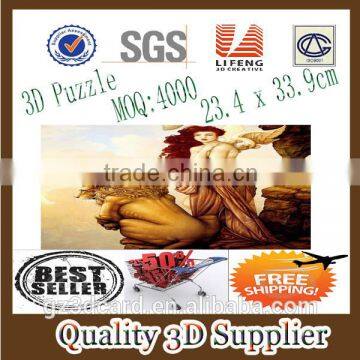 Guangzhou Lifeng chinese toy manufacturers 3d diy building puzzle game/Custom cubic fun 3d puzzle/children plastic puzzle mat