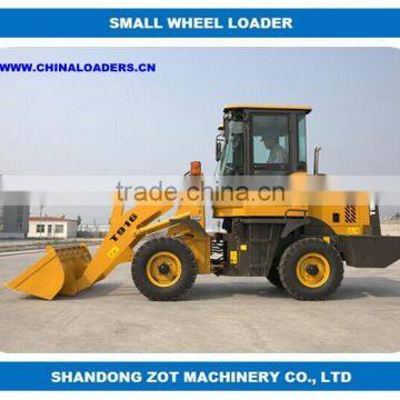 articulated small mini wheel loader with pallet fork , quick hitch 1.6T ZL16
