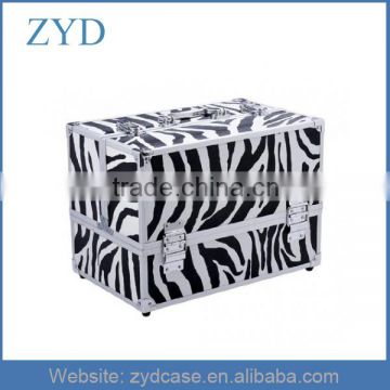 Cosmetics Makeup / Jewelry Travel Train Case - Zebra Print ZYD-HZ305