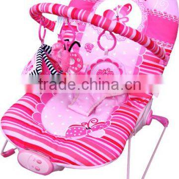 New Design Pink Insect Baby Bouncer, musical baby rocker Chair with lovely toys