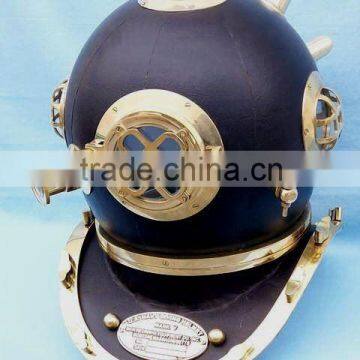 18 inch Iron diving helmet with black finish also brass fitting