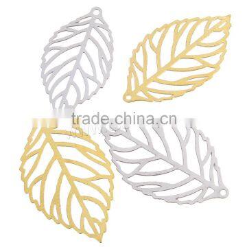 High quality plating Brass Leaf Pendants