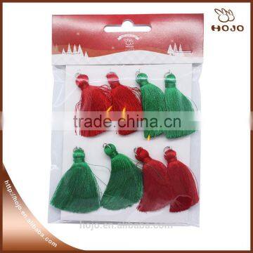 Big Handmade Christmas Curtain Tassel With Cap Red & Green for Decoration