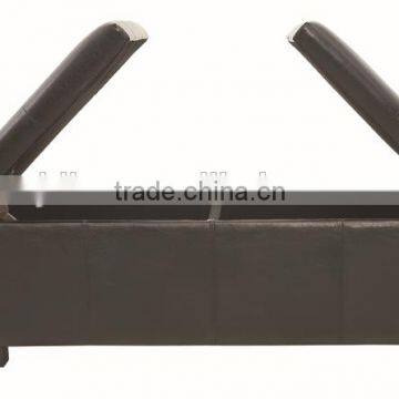 pu Leather Wooden Frame Storage Ottoman Lower Price Two Seats(DO-6109) photo-3