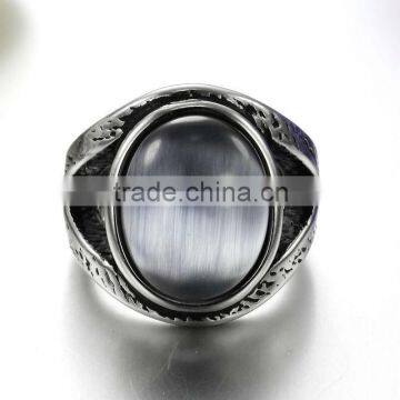 316l Titanium Men's Ring Jewelry Agate Finger Rings photo-5