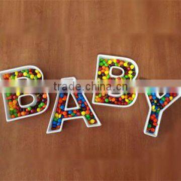 B Shape Ceramic Letter Dishes photo-2