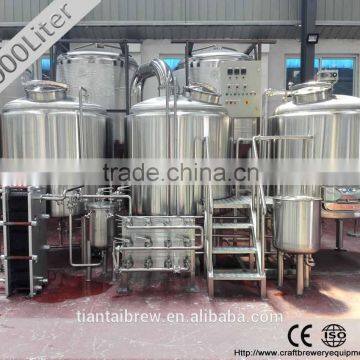Three vessel 1000L brewhouse equipment