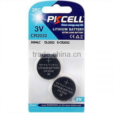 3.0V CR2032 Lithium button cell . 2pcs/card