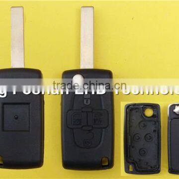 4 button flip car remote key shell for Peugeot 1007 Citroen C8 key cover