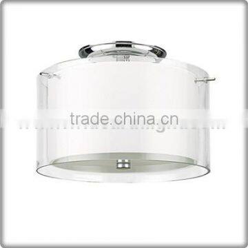 UL CUL Listed Hotel Round Ceiling Light With White Shade And Clear Glass Shade C60172