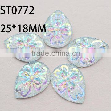 Flatback Gemstone Cabochon 18*25 mm Teardrop Sew On Crystal AB Rhinestone ,Earring Pendent Baeds photo-3