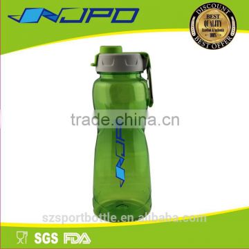 food gade non toxic lead free 1 litre plastic bottle with carabiner in green color, custom logo