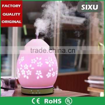 Pottery carving butterfly and flowers remote control rainbow air purifier aroma diffuser