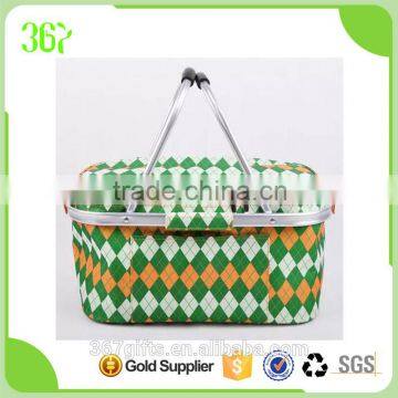 High quality Basket cooler bag picnic bag with PEVA