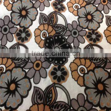 china wholesale flock velvet with printed and shiny flock metallic