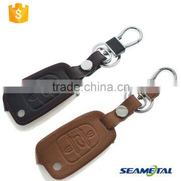 Car Leather Key Cover Case 3 button Fold For Hyundai I30 Solaris Verna Accent Tucson