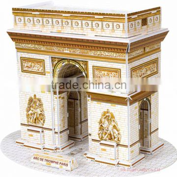 jigsaw puzzle of Arc de Triomphe with paperboard