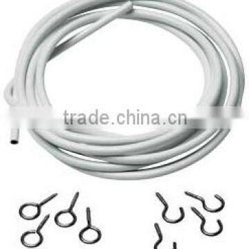 5M net curtain and voile wire with free screw hook and screw eye