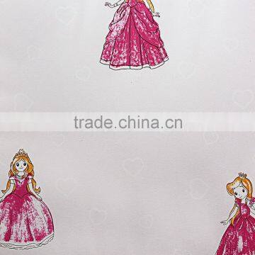 Cartoon printing girl's room wallpaper wallcovering