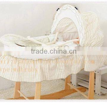 Baby moses basket set maize basket set baby carrier wicker basket set cotton hand made embroidery available rocking cradle set