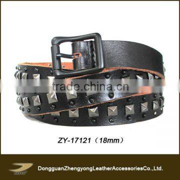 ZY-17121 pyramid studs belt,long leather belt rivets