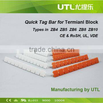 ZB4 ZB6 ZB8 10B Blank Strip Markers for DIN Rail Mounted Terminal Blocks Spacing (Pack of 10)