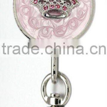 promotional meatl with diamond crown purse key finder,good quality,pass factory audit