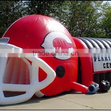 new design inflatable football helmet tunnel /inflatable sports tunnel