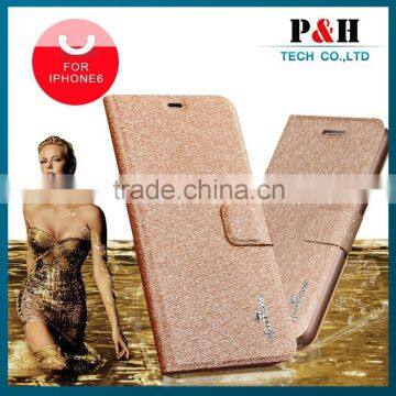 Golden Leather Wallet Case for Iphone 6 Wallet Case photo-2