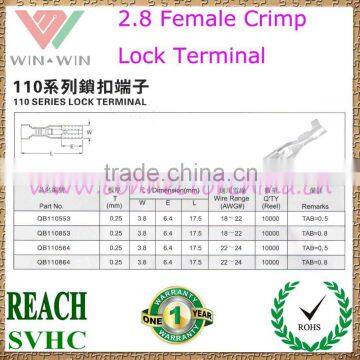 2.8 Brass Continuous Female Crimp Lock Terminal