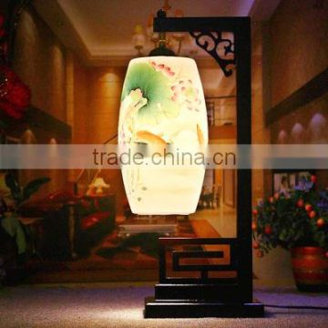 E27 LED Ceramic bedside hotel table lamp Antique Jingdezhen Porcelain Desk Lamp For Bedroom Wedding Gift Beauty Light