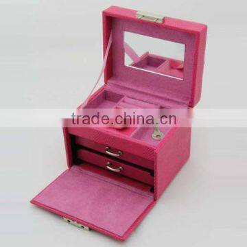 Handmade large mirrored jewelry box with a key