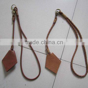 PU leather lanyard with key holder