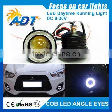 2.5" 3.0" 3.5" Car LED Fog Lamps, DRL Lights with COB Halo Angel Eye Rings