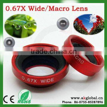 magnifying lens wide angle lens+macro lens+fisheye lens for phone