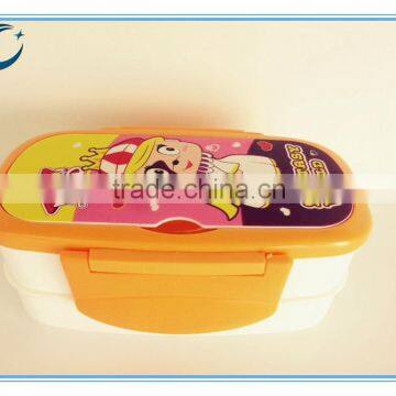 Wholesale fashional cartoon lunch box two layers of plastic lunch box food storage box bento lunch box with dividers