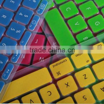 Transaprent with colour key texts Thin Silicone material colour laptop cover