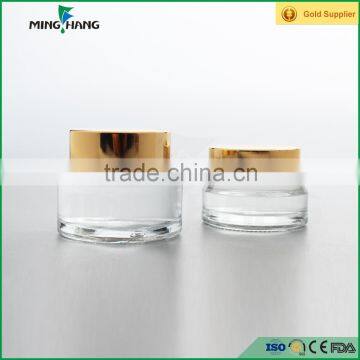 30ml clear round bottom cosmetic packaging glass cream jars