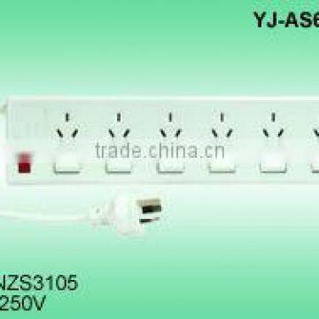 Australia SAA 6-outlets power strip W/Switch