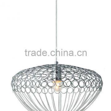 Modern Shade Pendant Light with Chrome Metal Shade Filigree Pendant Lamp