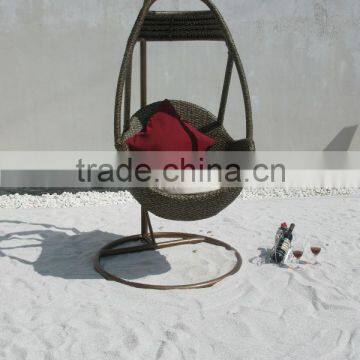 Outdoor rattan hanging egg chair