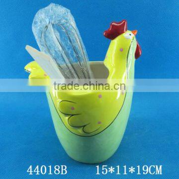 High quality ceramic utensil holder with cock shape